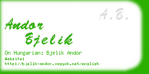 andor bjelik business card